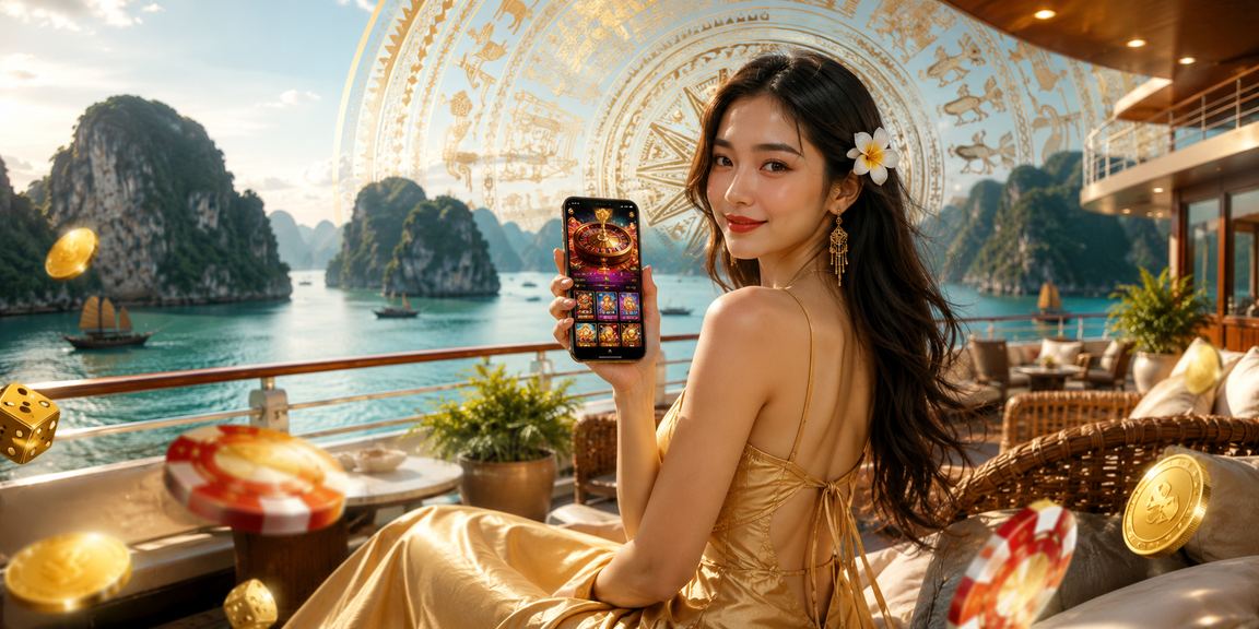 Phong cảnh Hạ Long đêm cùng casino di động